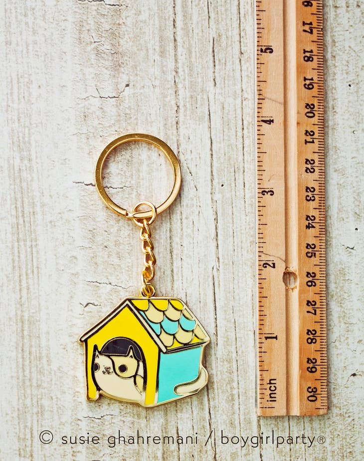 Cat House Keychain