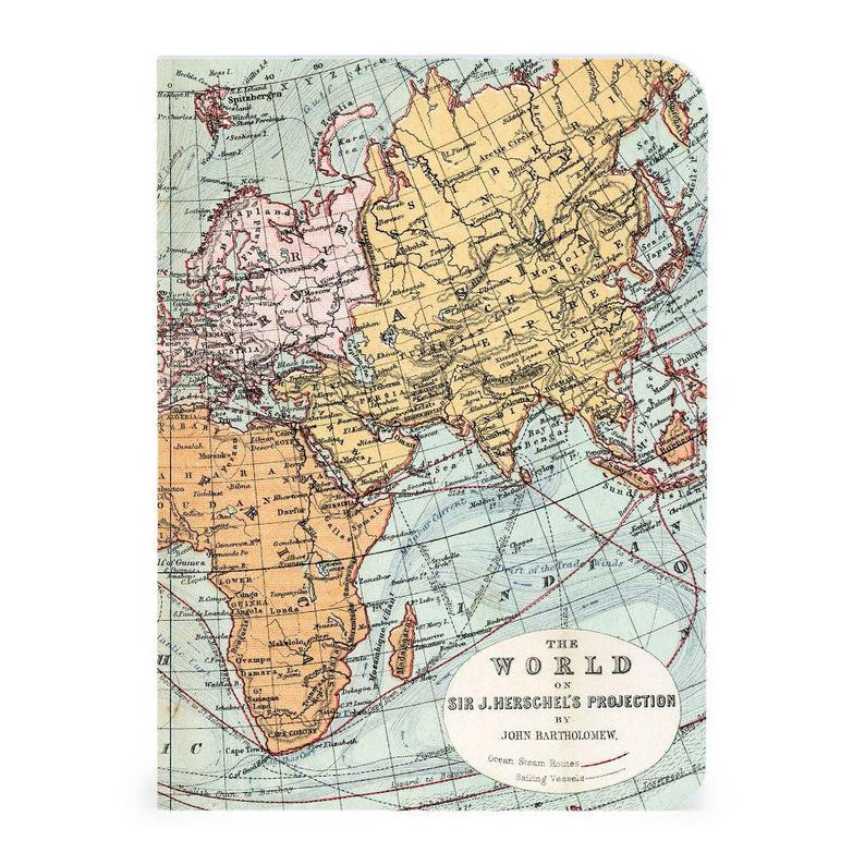 Juego de minicuadernos con mapas del mundo, paquete de 3 Cavallini & Co.