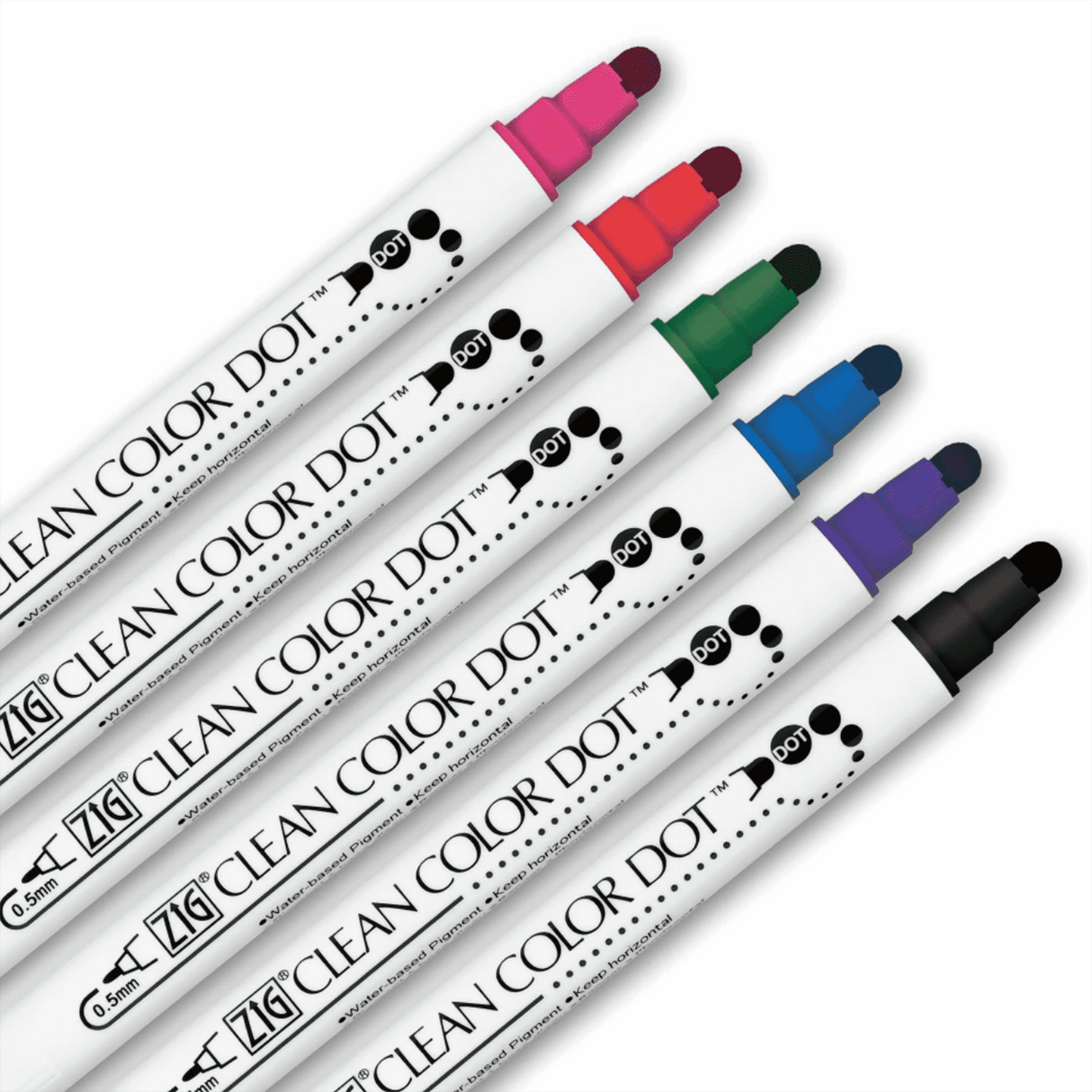 Kuretake ZIG Clean Color Dot Dual-Tip Markers 6/pkg