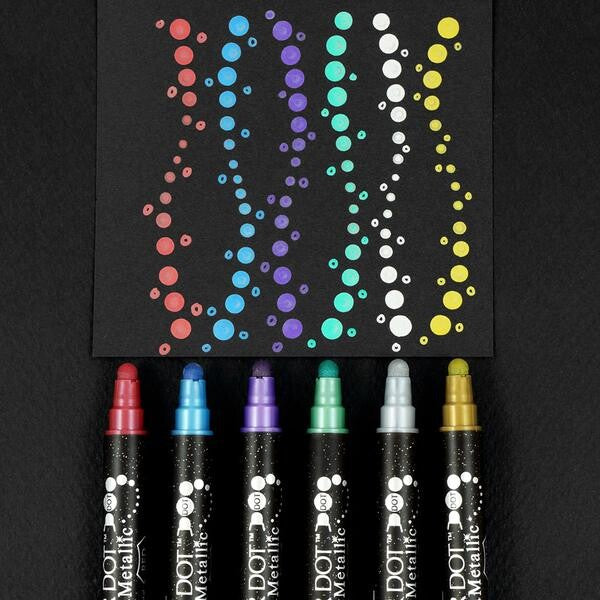 Kuretake ZIG Clean Color Dot Dual-Tip Markers Metallic 6/pkg