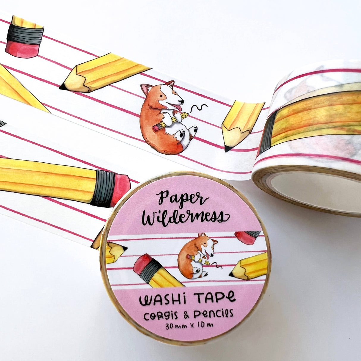 Corgis and Pencils Washi Tape
