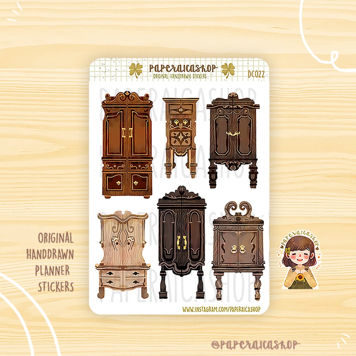 PaperaicaShop Cute Antique Stickers