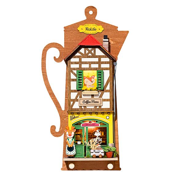 Lazy Coffee House DIY Wall Hanging Miniature House Kit