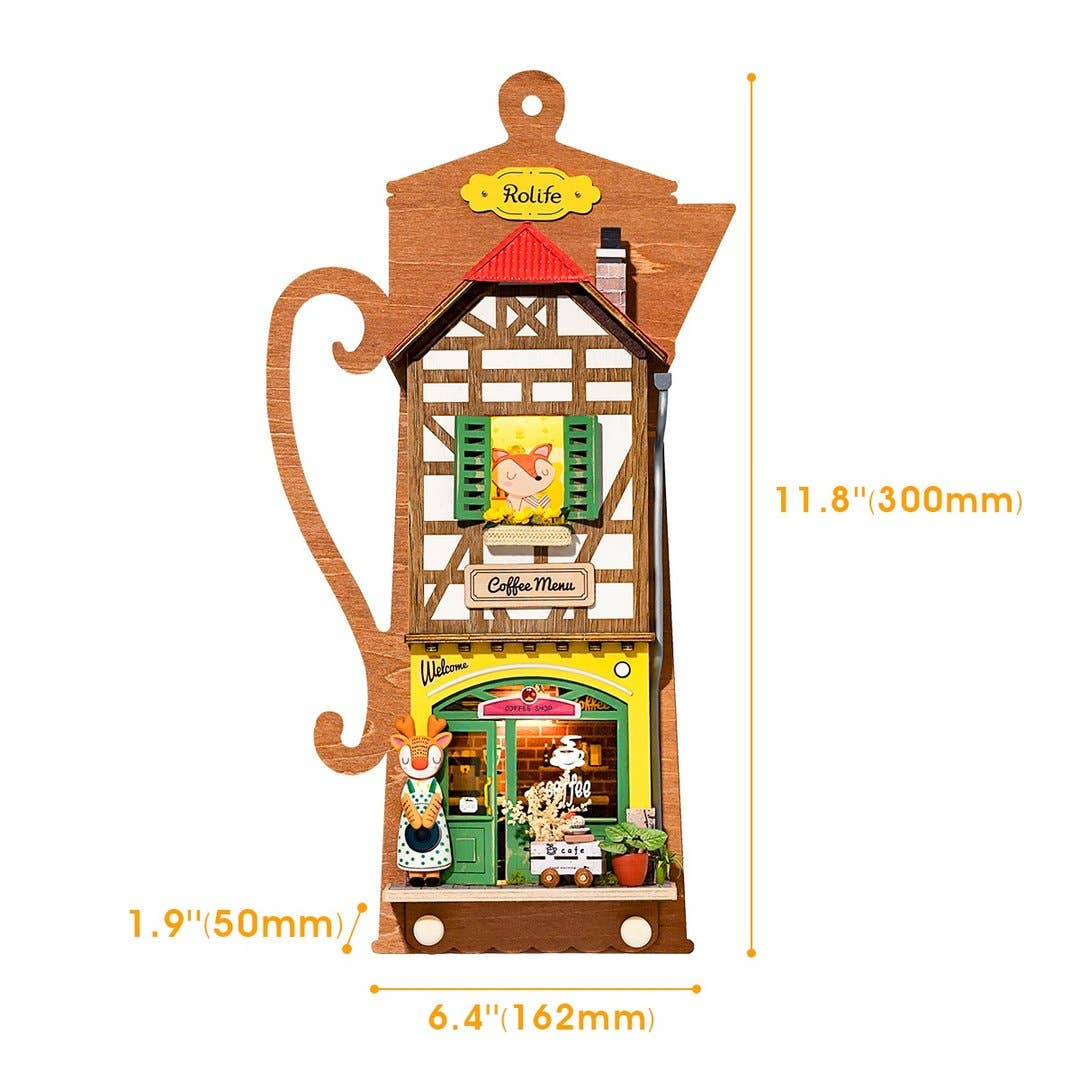 Lazy Coffee House DIY Wall Hanging Miniature House Kit