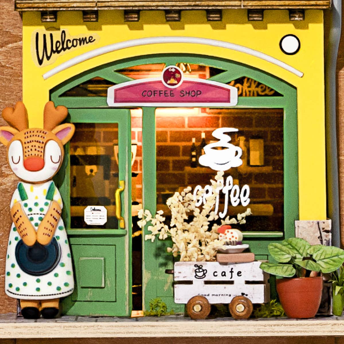 Lazy Coffee House DIY Wall Hanging Miniature House Kit