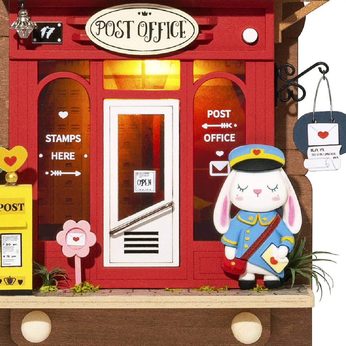 Kit de casa en miniatura para colgar en la pared con diseño de Love Post Office