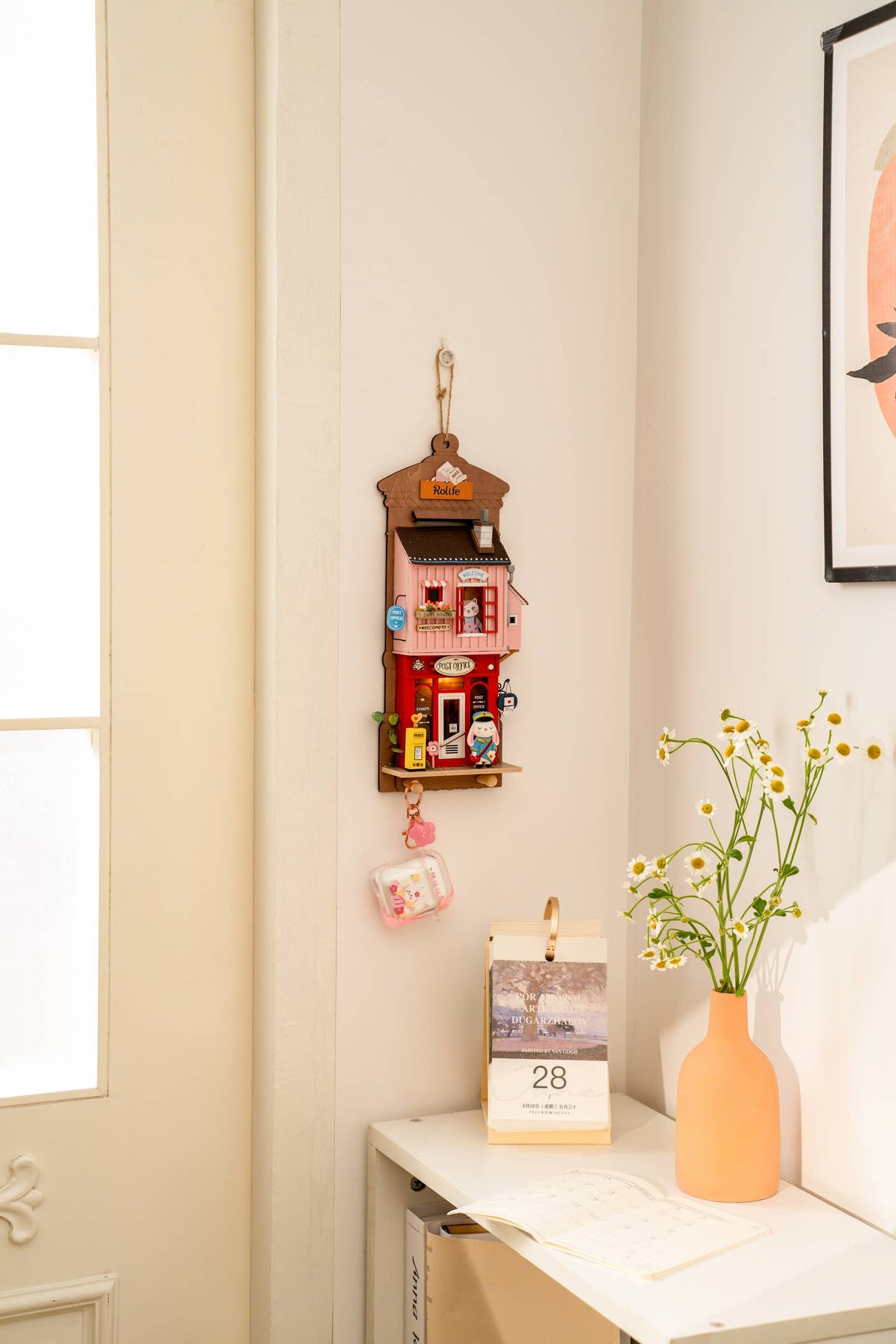 Kit de casa en miniatura para colgar en la pared con diseño de Love Post Office