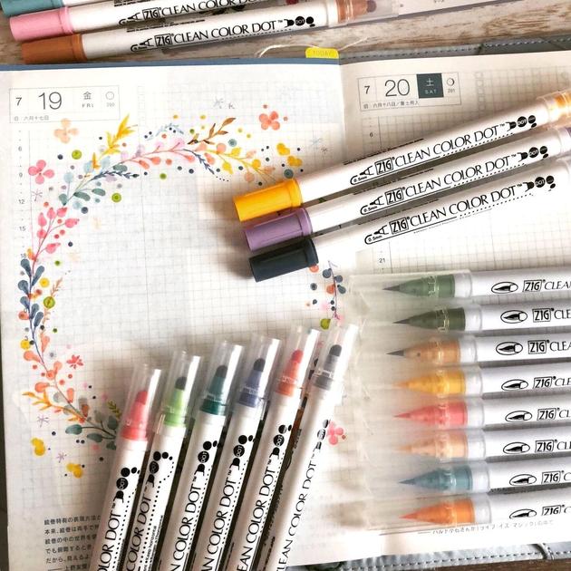 Kuretake ZIG Clean Color Dot Dual-Tip Markers 12/Pkg