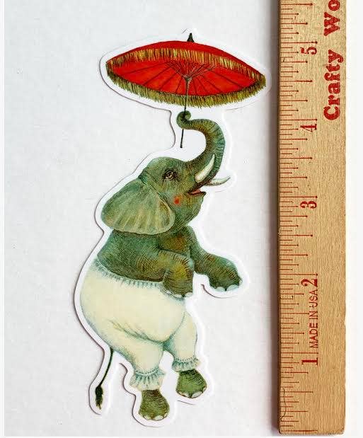 Pegatina de vinilo con elefante bailando