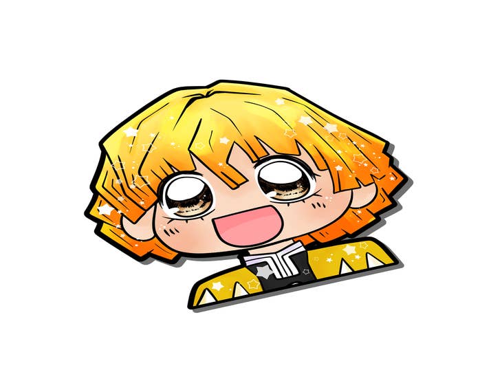 Demon Slayer Zenitsu Anime Peeker Vinyl Sticker
