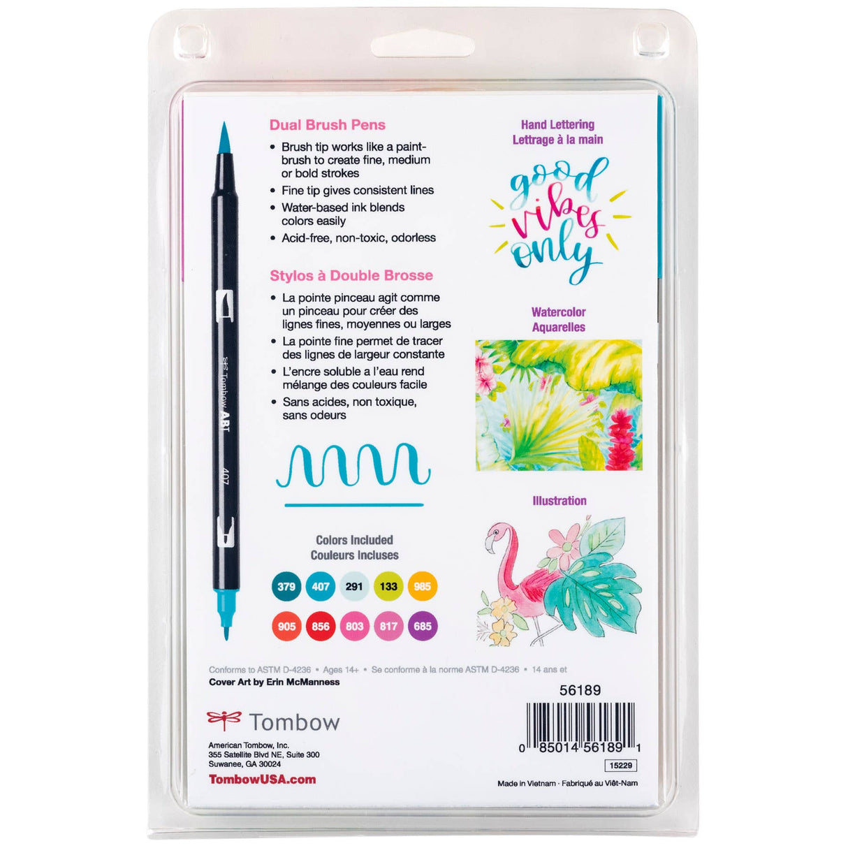 Dual Brush Pen Art Markers Tropical 10-Pack