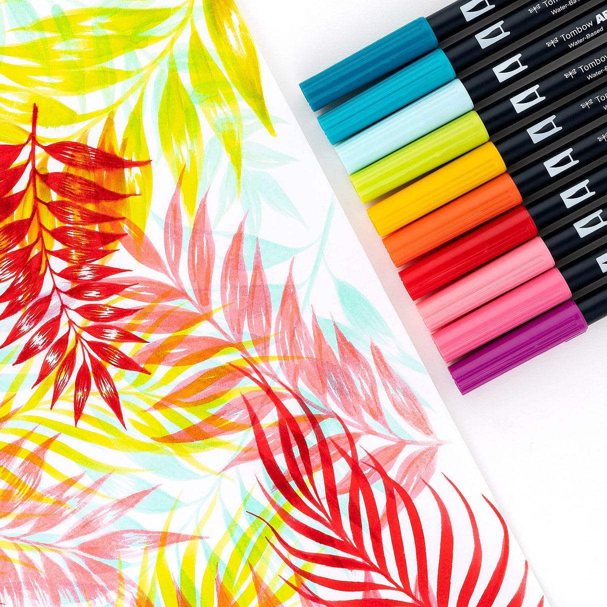 Dual Brush Pen Art Markers Tropical 10-Pack