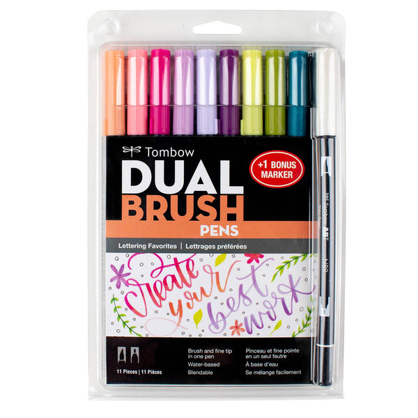 Dual Brush Pen Art Markers - Lettering Favorites Bonus Pack