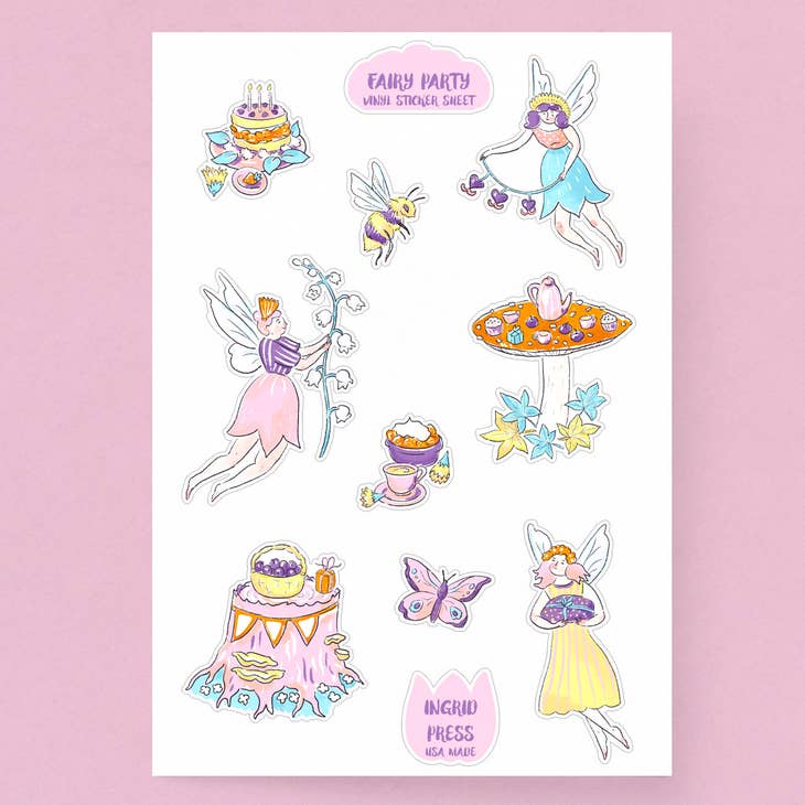 Fairy Party Vinyl Sticker sheets