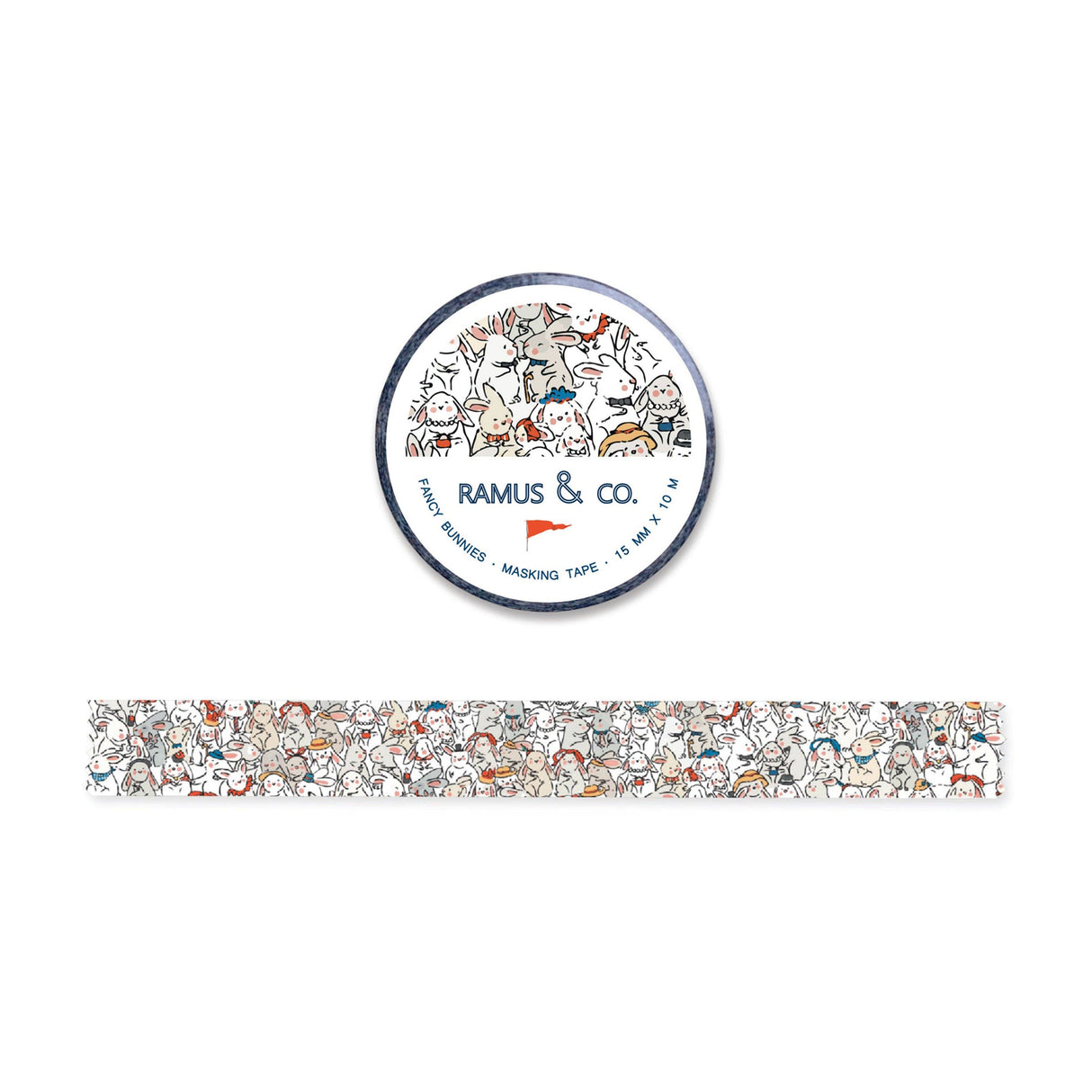 Cinta washi con conejitos elegantes