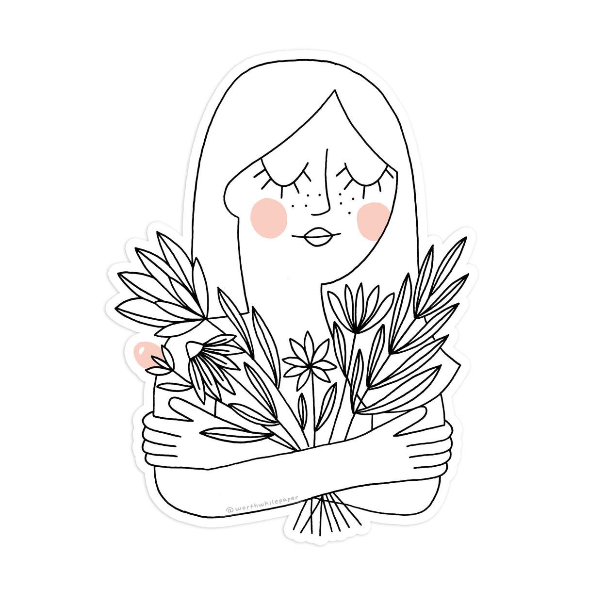 Flower Girl Die Cut Sticker