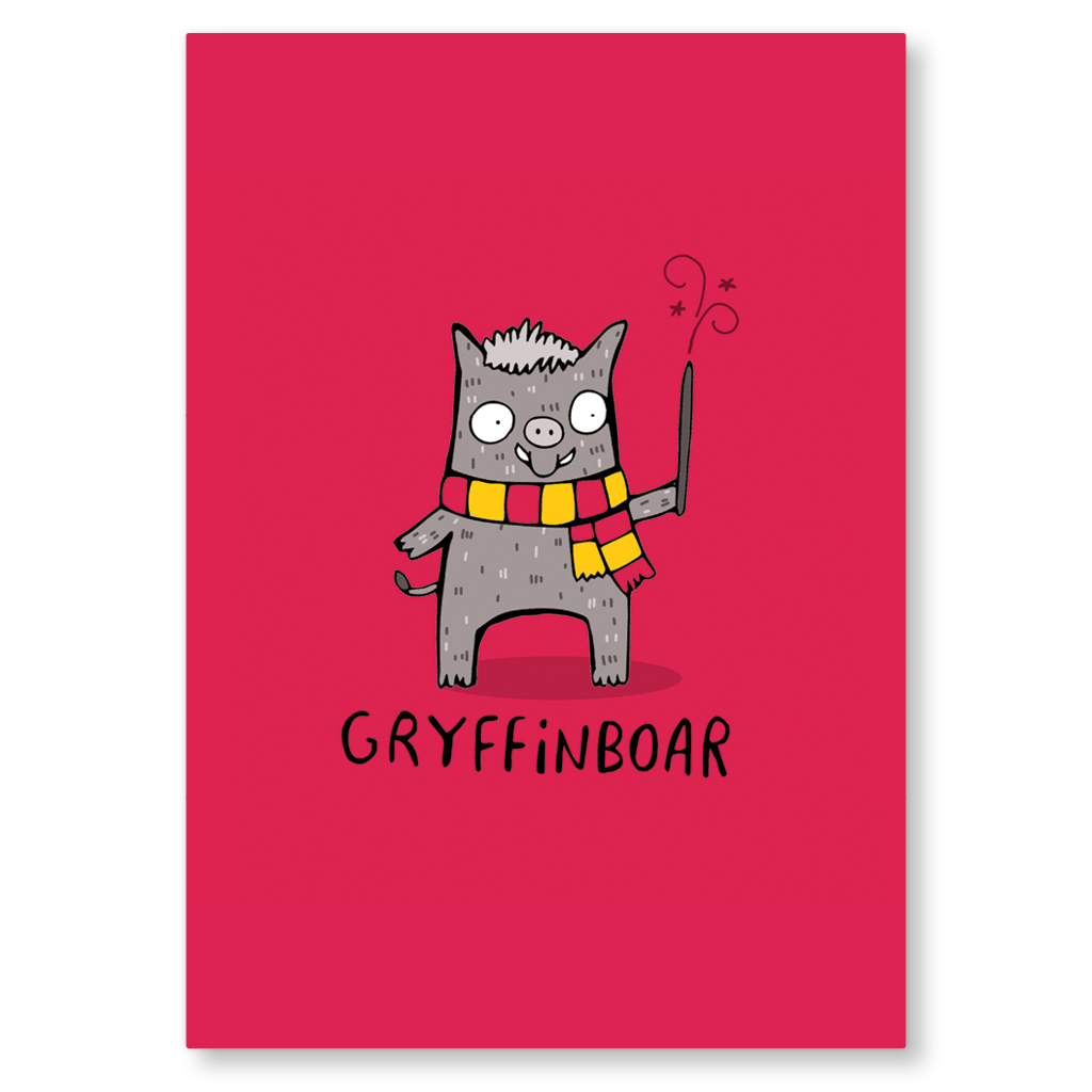 Inspired by Harry Potter Gryffindor - Gryffinboar Postcard
