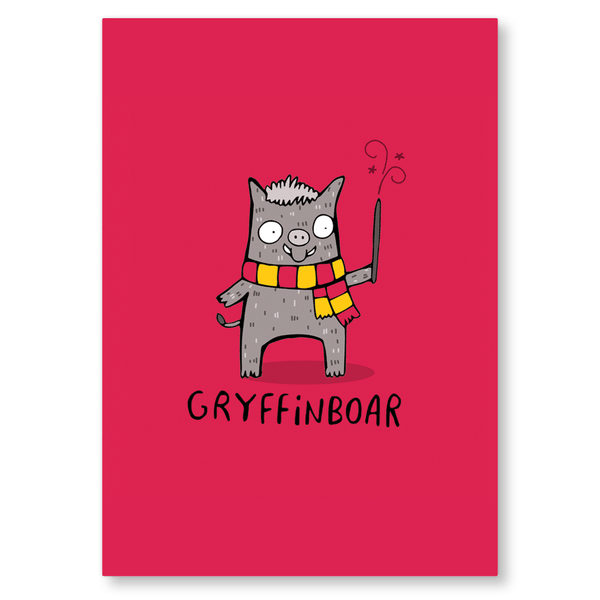Inspired by Harry Potter Gryffindor - Gryffinboar Postcard