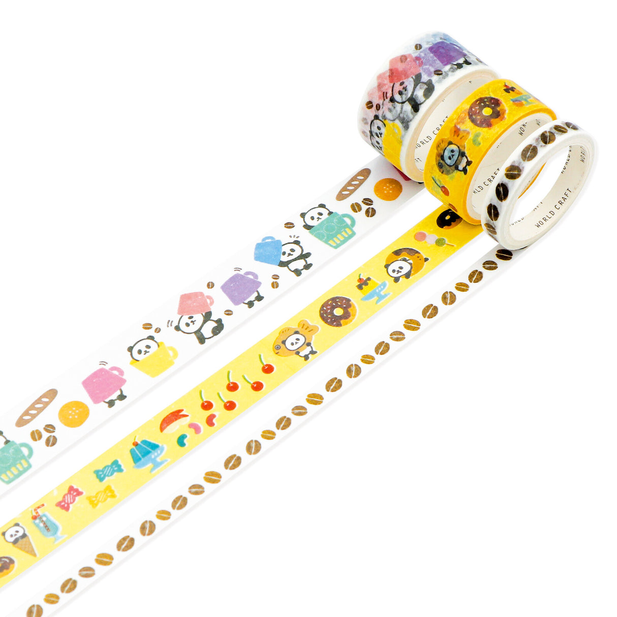 Panda Cafe Washi Tapes Set of 3