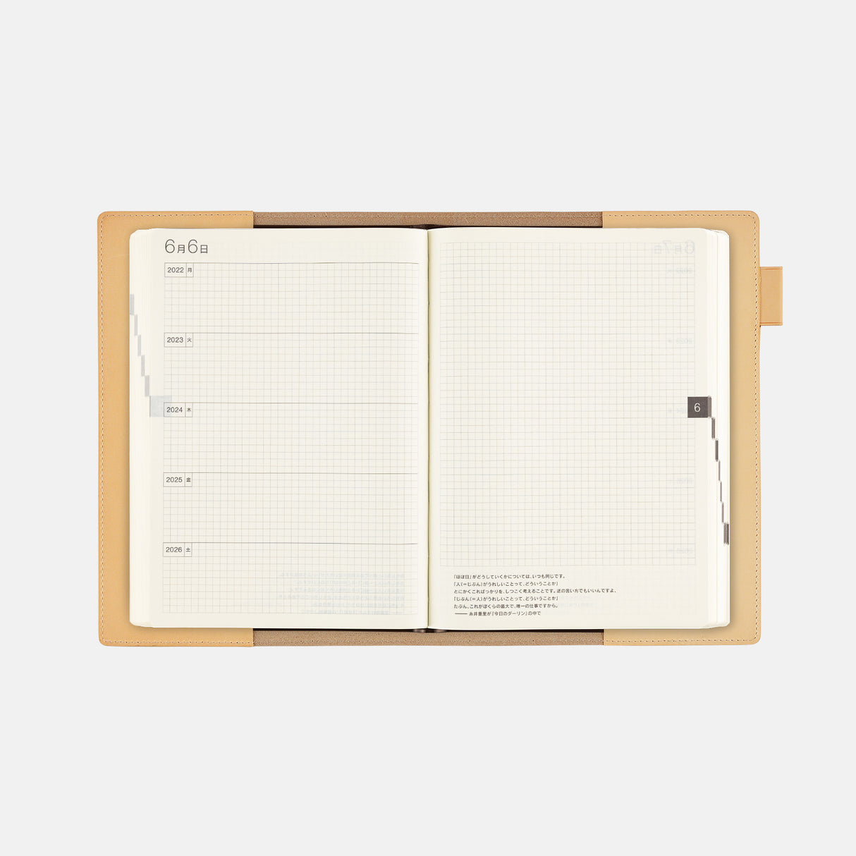 Hobonichi Techo 5-Year Cover A5 - Large Hobonichi 5-Year Techo Leather Cover (Natural)