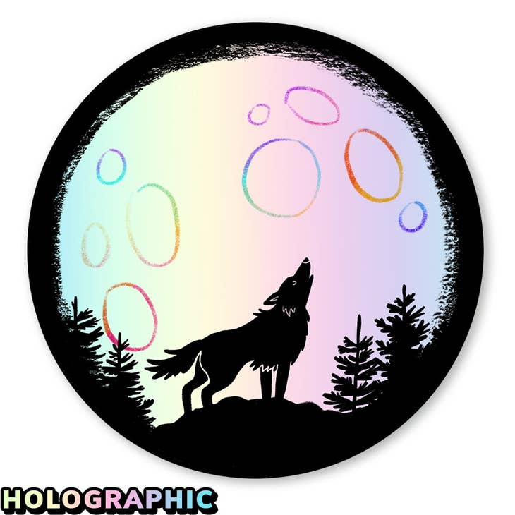 Night Wolf Sticker Holographic