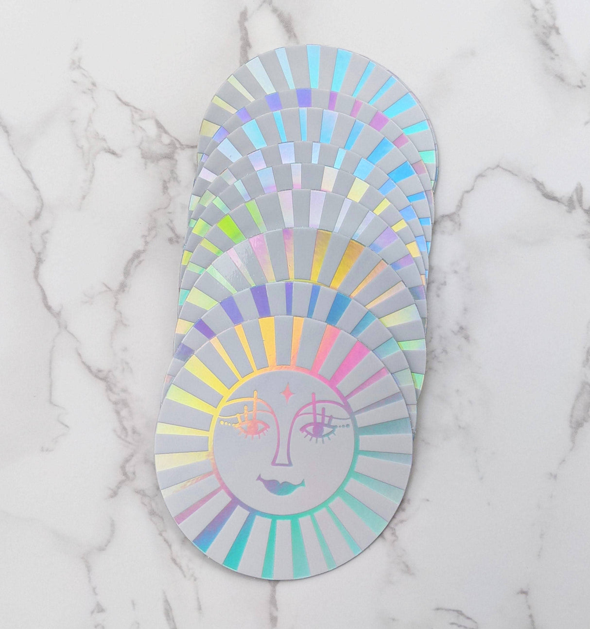 Holographic Sun Sticker Retro Sun Sticker
