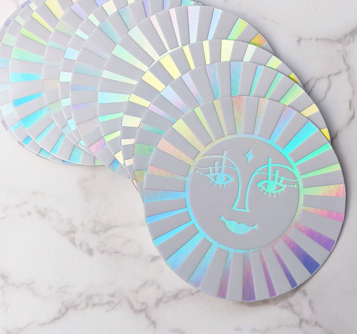 Holographic Sun Sticker Retro Sun Sticker