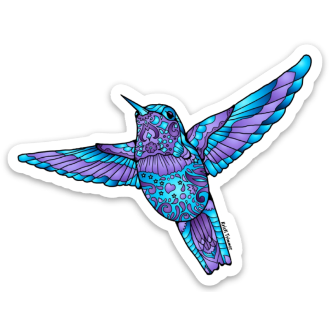 Pegatina de vinilo de colibrí