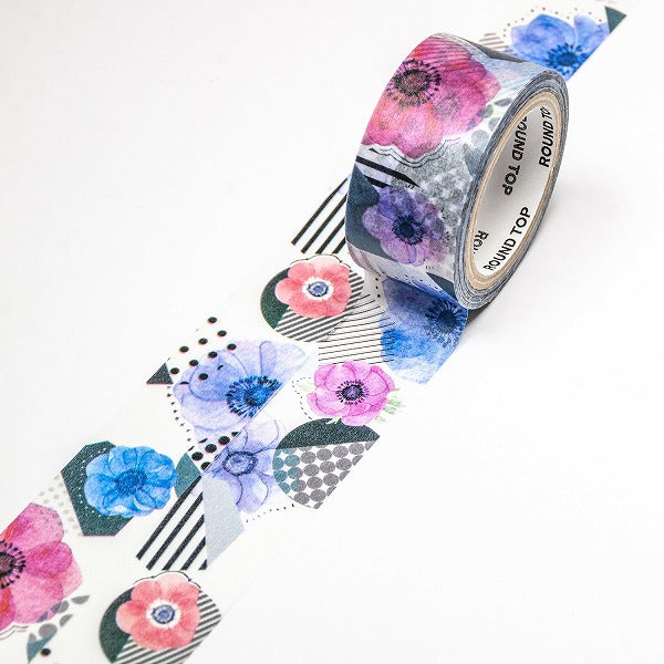 Ayatoridori Washi Tape Poppy Flower Insomnia Round Top