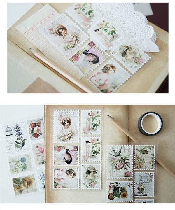 Retro Stamp Sticker (3 sheets)