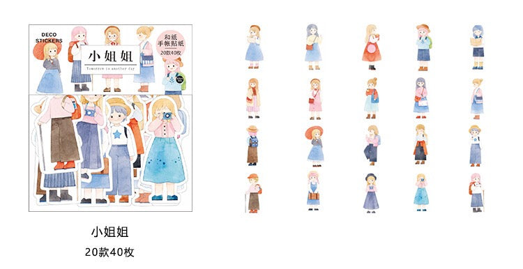 Pegatinas washi flake de Lil Missy (40 piezas)