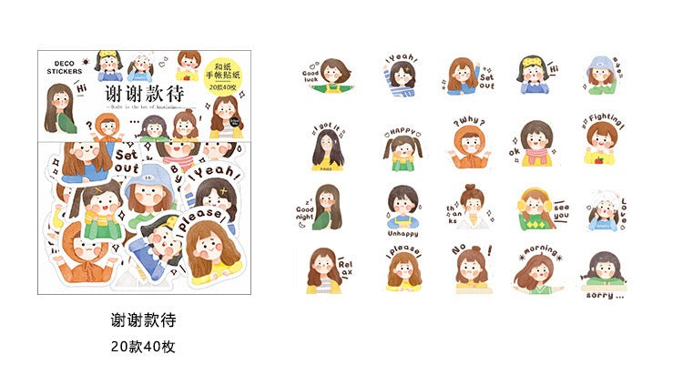 Feeling Washi Flake Sticker (40 pieces)