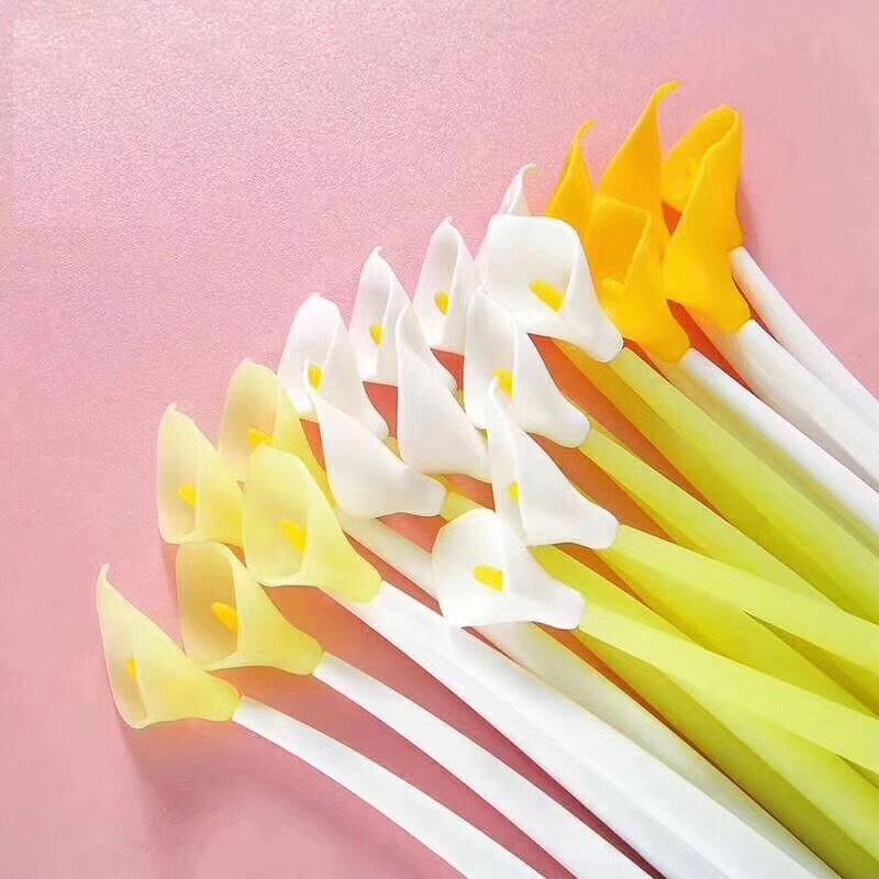 Bolígrafo de gel con forma de flor de lirio, tinta negra