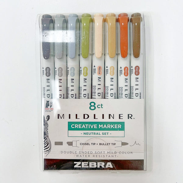 Zebra Mildliner Double-Ended Highlighter 5-Pack - Gray Set