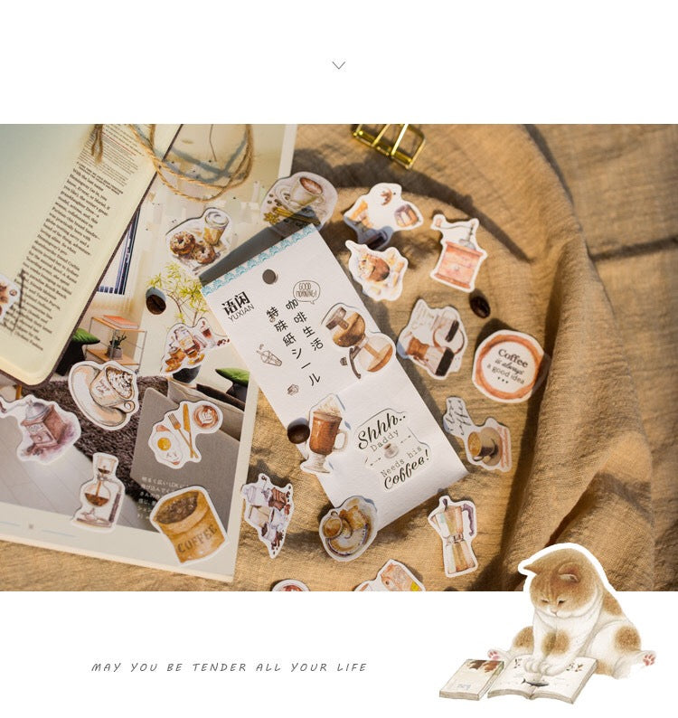 Pegatinas de copos de café (50 piezas)