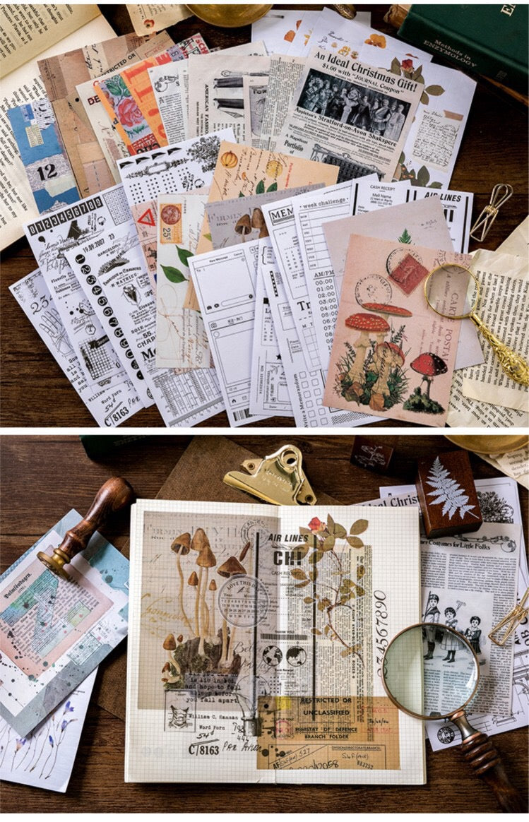 Pegatinas de papel de calco con fondo de bosque (6 hojas)