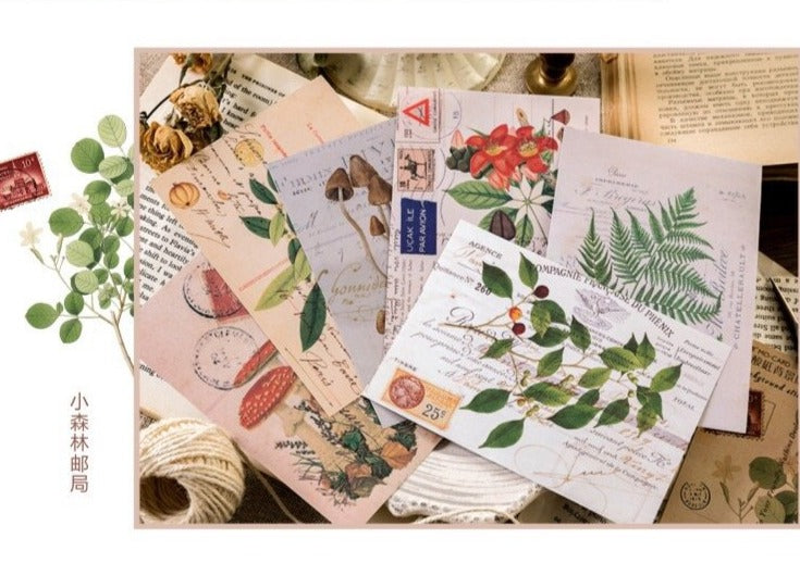 Pegatinas de papel de calco con fondo de bosque (6 hojas)