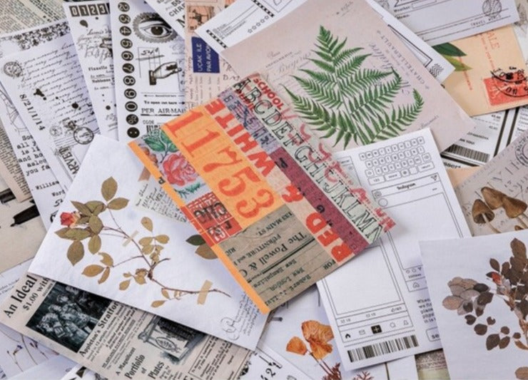 Pegatinas de papel de calco con fondo de bosque (6 hojas)