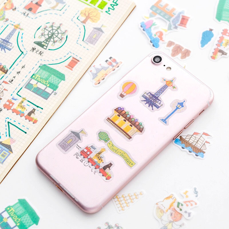 Tivoli Washi Flake Sticker (40 pieces)