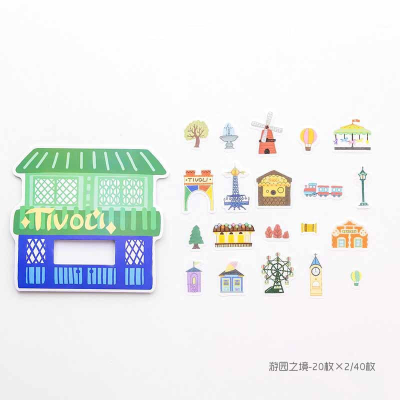 Tivoli Washi Flake Sticker (40 pieces)