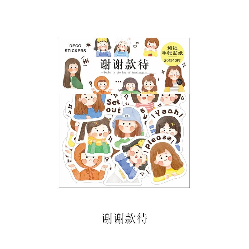 Feeling Washi Flake Sticker (40 pieces)