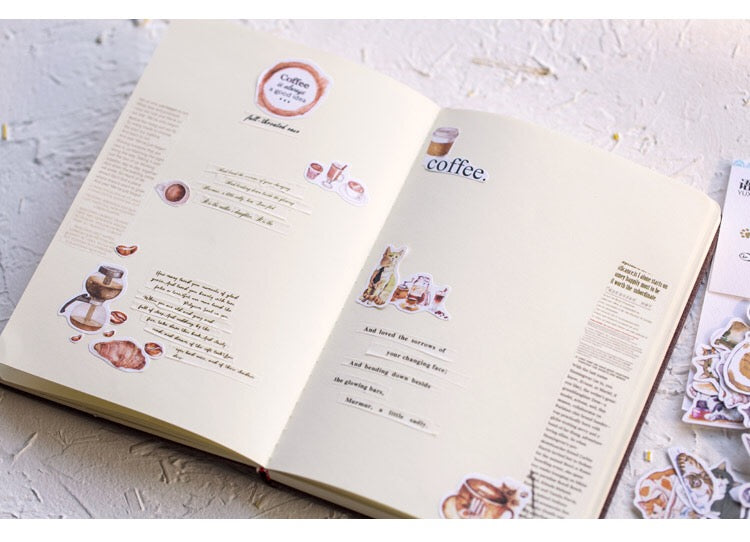 Pegatinas de copos de café (50 piezas)