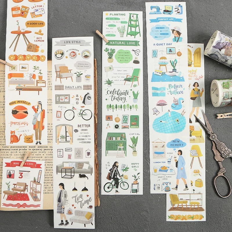 Red Collage Wide Washi Tape