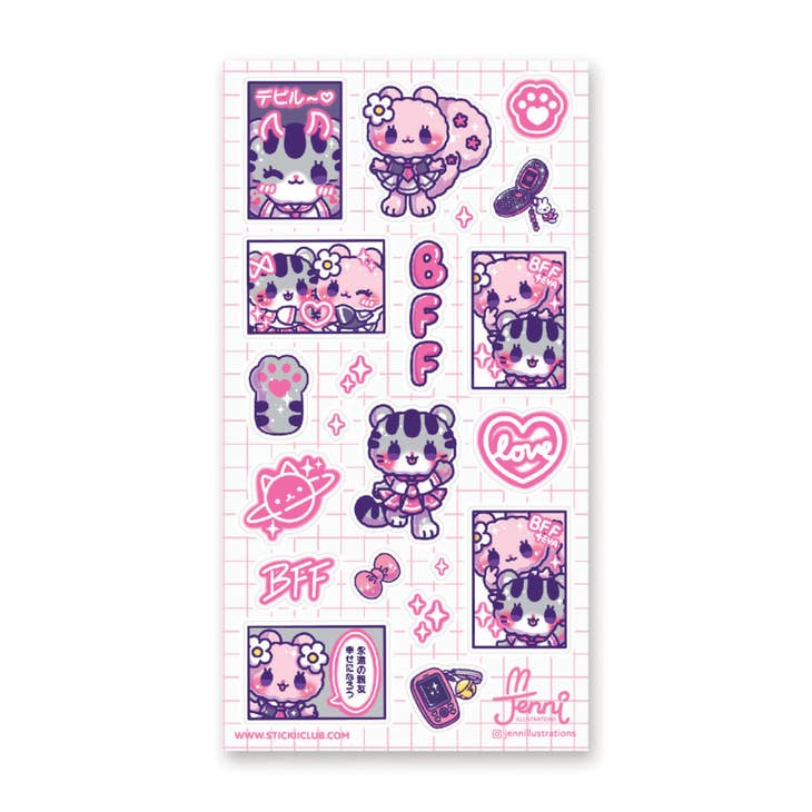 Kawaii Besties Sticker Sheet