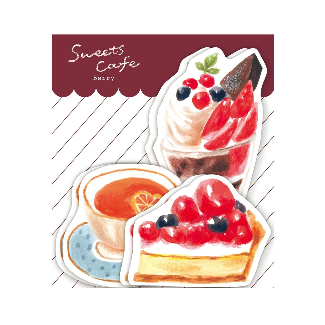 Papeles y sobres para escribir de Sweets Cafe Berry