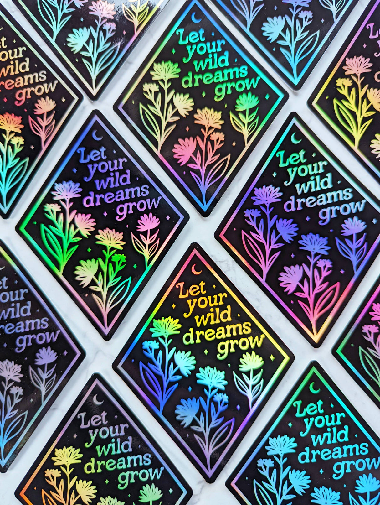 Let Your Wild Dreams Grow Holographic Sticker