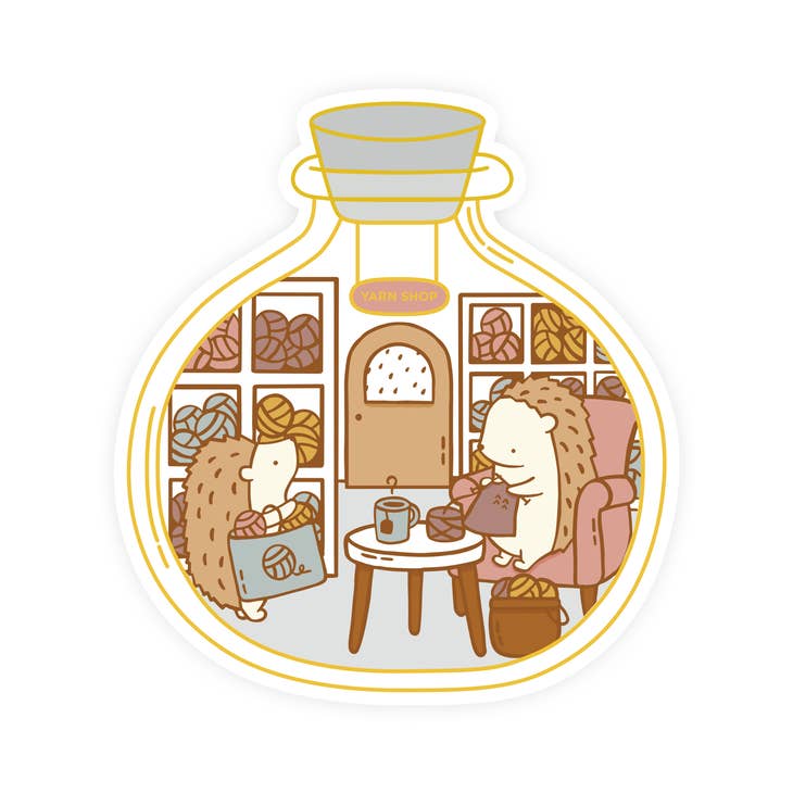 Little Worlds Yarn Shop Vinyl Sticker