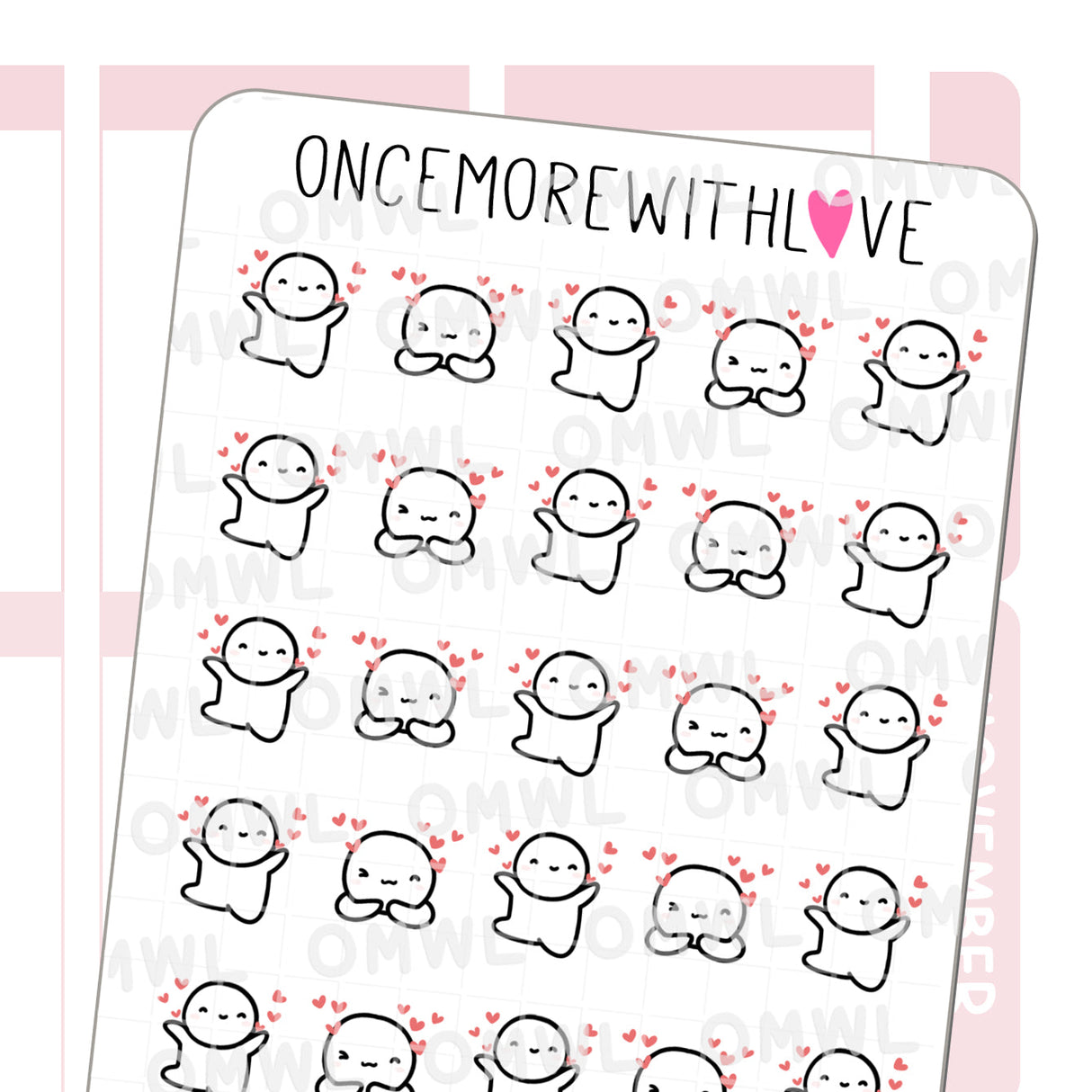 Pegatina de corazones flotantes M1070