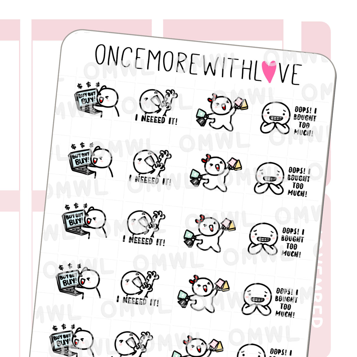 M650 Buy, Buy, Buy! Shopping Spree Munchkin Planner Stickers
