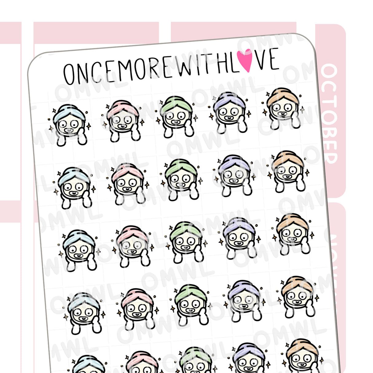 Pegatinas para planificador de Munchkin de Face Mask 2.0